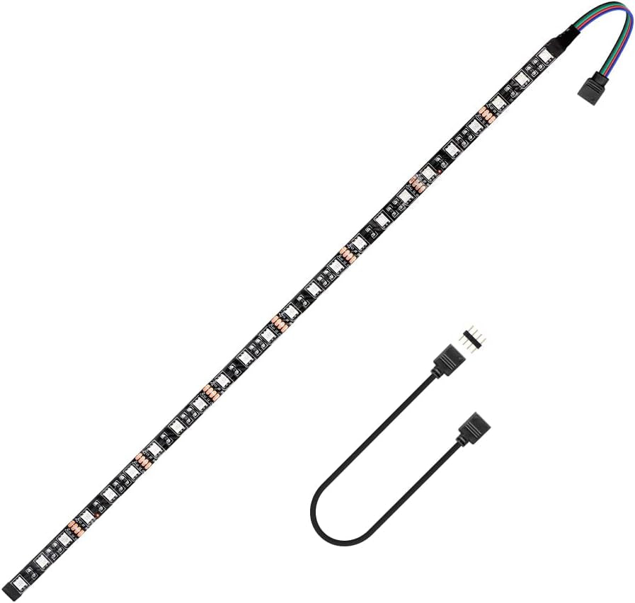 LED RGB PC Light Strip 1Pcs 19.7In RGB LED Strip for 12V 4-Pin RGB LED Headers for ASUS Aura Sync, Gigabyte RGB Fusion, MSI Mystic Light, Asrock RGB