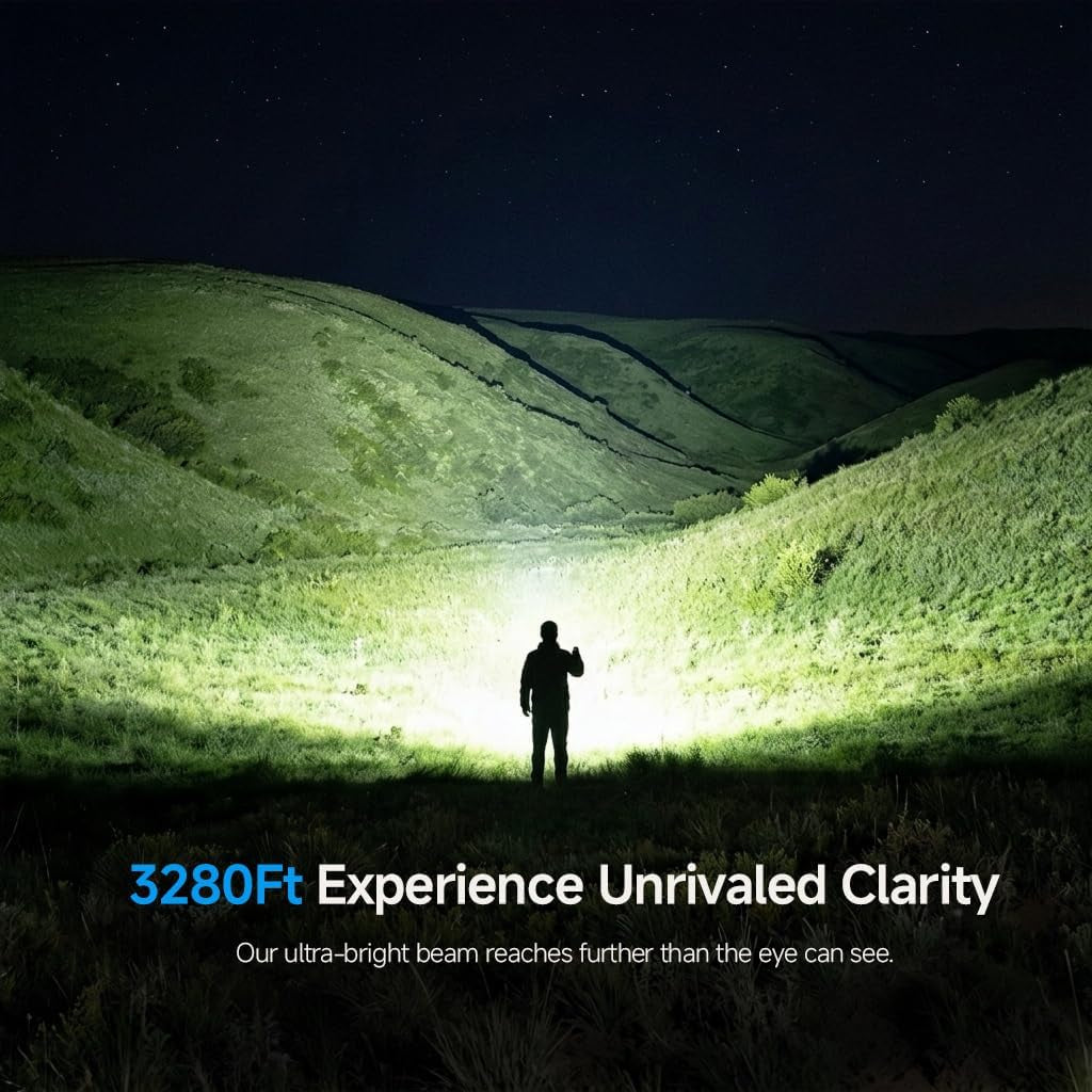 Rechargeable Flashlight 99,000 High Lumens Flashlights, 2 Pack Super Bright LED Flashlight Powered Flash Light with 5 Light Mode, Powerful Handheld Flash Light for Home, Camping