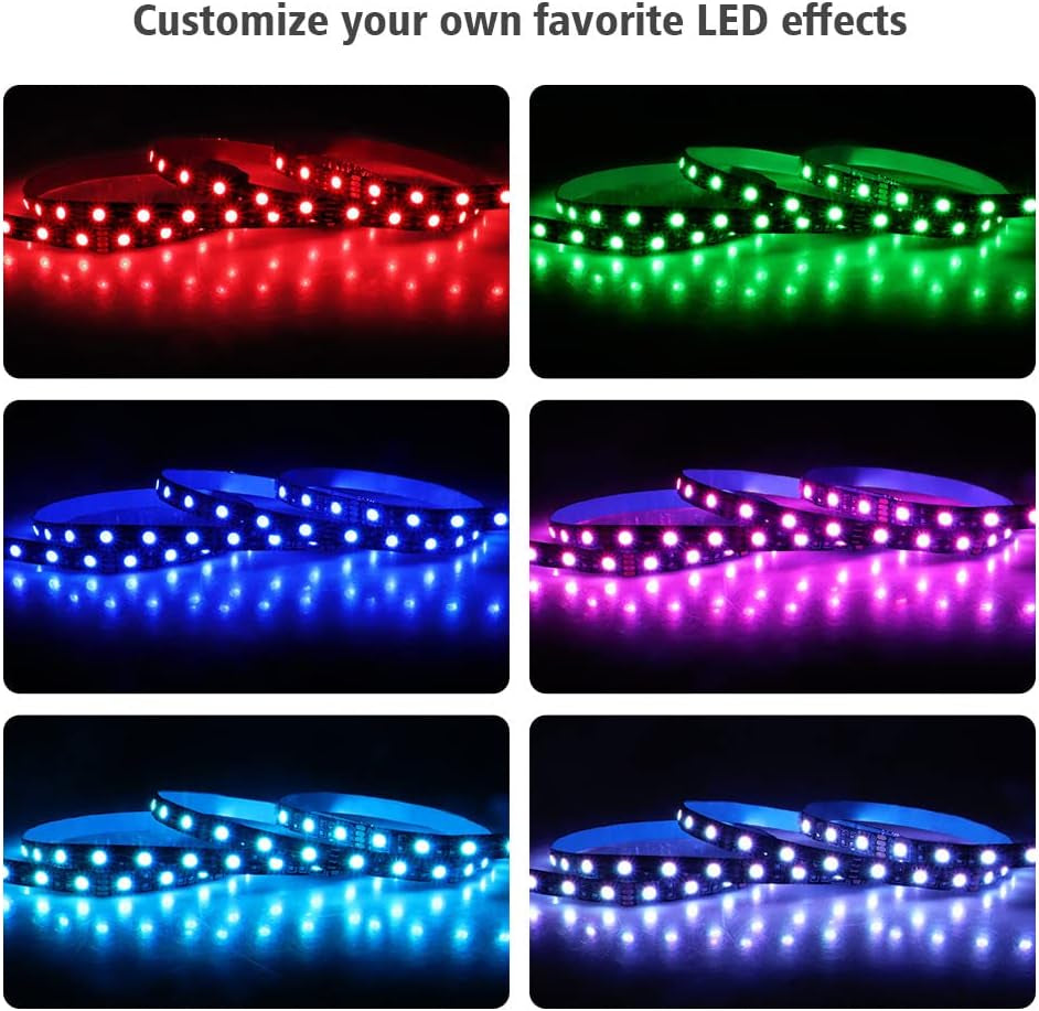 LED RGB PC Light Strip 1Pcs 19.7In RGB LED Strip for 12V 4-Pin RGB LED Headers for ASUS Aura Sync, Gigabyte RGB Fusion, MSI Mystic Light, Asrock RGB