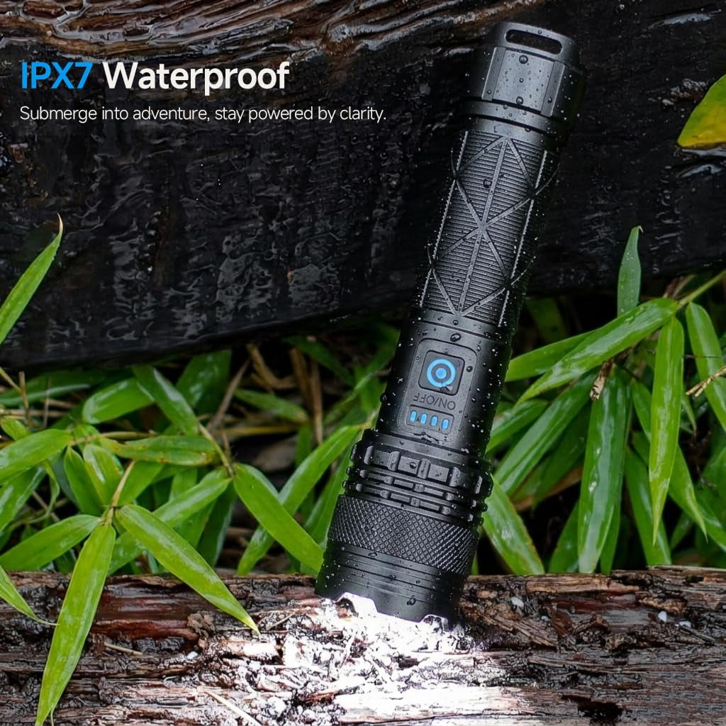 Rechargeable Flashlight 99,000 High Lumens Flashlights, 2 Pack Super Bright LED Flashlight Powered Flash Light with 5 Light Mode, Powerful Handheld Flash Light for Home, Camping