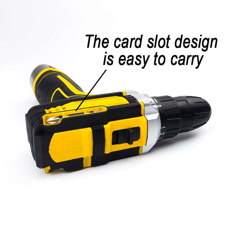 Lithium Electric Drill 1 or 2 Batteries Electric Screwdriver Hand Electric Drill Electric Tool Set Multifunctional Accessory Box